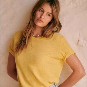Sezane Yellow Short Sleeve Tee